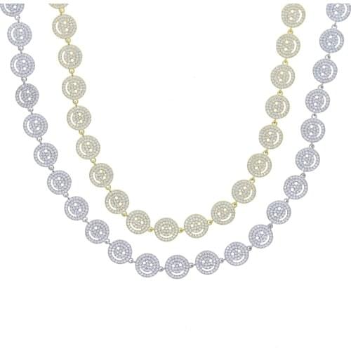 32+10CM Women Choker Micro Pave Clear 5A CZ Smile Happy Face Charm Link Chain Smiley Fashion Necklace