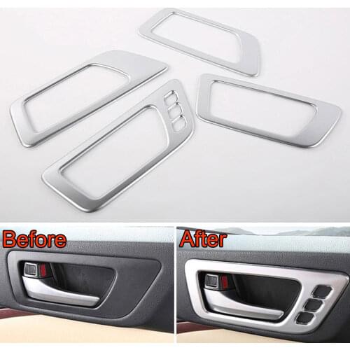 For Toyota Highlander 2014 2015 4pcs ABS Plastic Chrome Interior Side Door Handle Bowl Cover Trim Decorative Car Styling