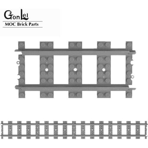 5-50Pcs Train Parts Train, Track Plastic (RC Trains) Curved Tracks DIY Brick Blocks Toys Compatible with 53400 74747 Train City