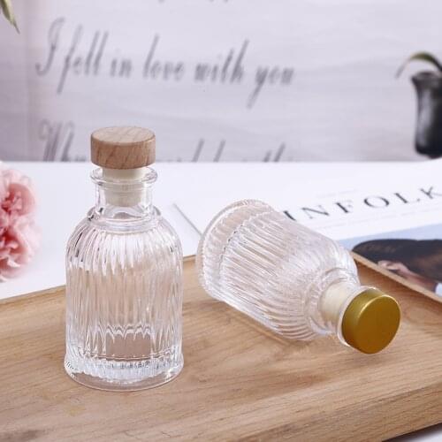 5pcs/lot 90ml Column Aromatherapy Glass Bottle Rattan Fragrance Diffuser Bottle Volatilization Glass Container for Home Decor