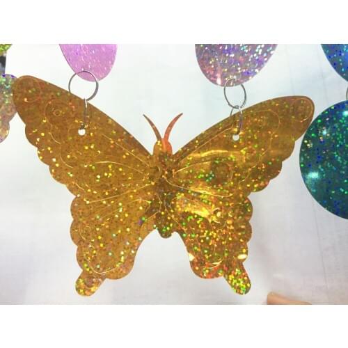 50g/lot Large Butterfly Sequins 130*90mm PVC Garment Decoration Sewing 2 Holes DIY Laser Gold