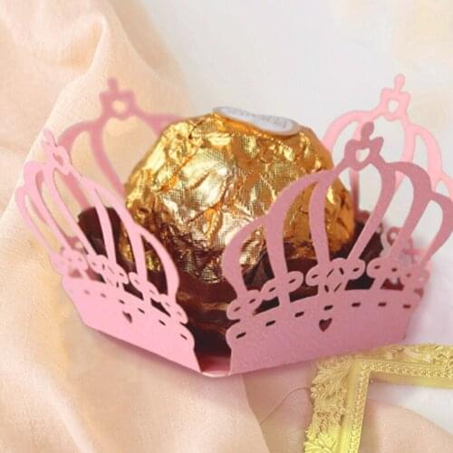 50pcs Crown Laser Cut Chocolate Bar Wedding Gift Favors Chocolate Packing Candy Bar Favor Kids Baby Shower Holder Party Favors