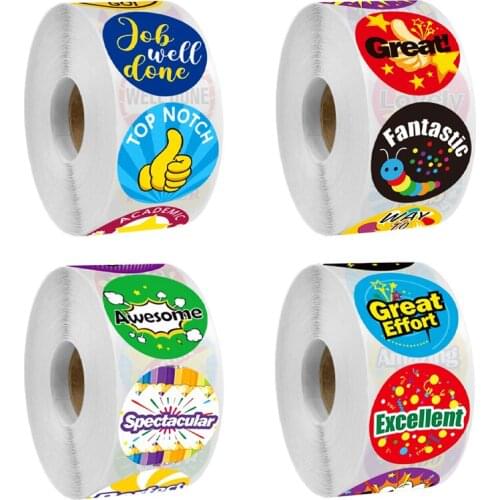 500 Pcs/Roll Reward Stickers For Kids 1 Inch Encourage Student Labels Scrapbooking For Notebook Diary Handmade Gift Decoration