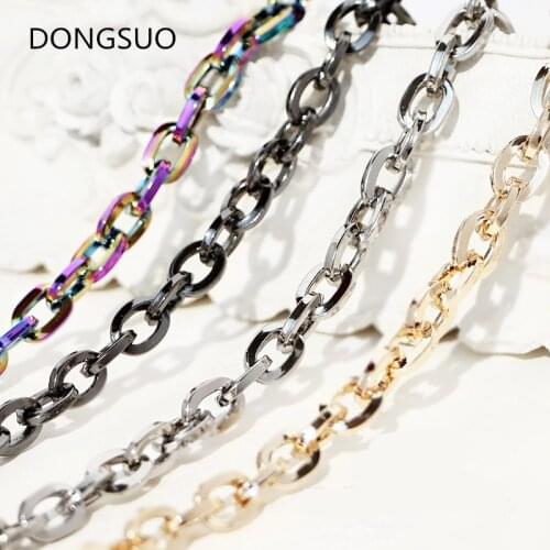 Aluminum O shape chain silver gold small metal chain 0.6cm handbag bag purse replacement Accessories Hardware high quality 6mm