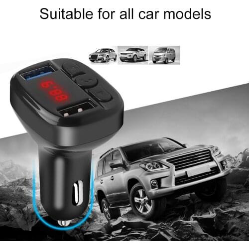 Car Chargers Led Frequency Display Bluetooth Dc 12v-24v Dual Usb Port Fm Transmitter Handsfree Phone Call Car Kit