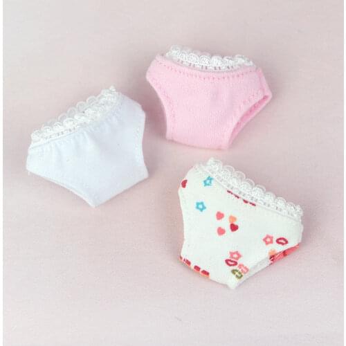 Whiter Panties for Barbi Doll 1/6 BJD Blythe Clothes Cute Pink Barbie Clothes Briefs Accessories Baby Toy Underwear Girl Gift