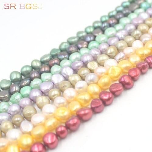 Free Shipping 8-9mm More Colors Freeform Baroque Potato Shape Natural Freshwater DIY Loose Pearl Beads 15"