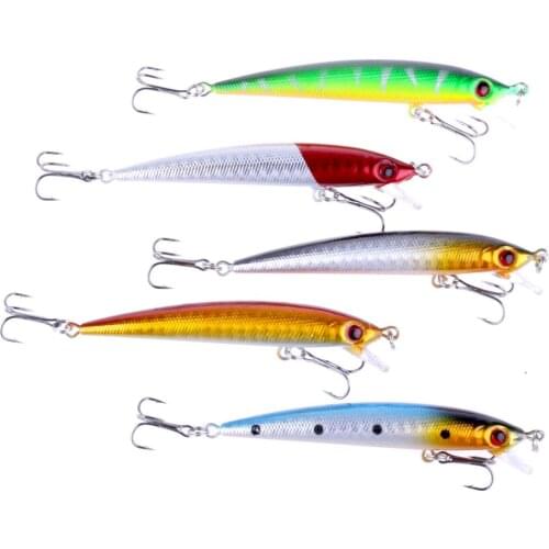 Big Sale 5pcs New Minnow Lure Artificial Plastic Fishing Lure Lifelike Hard Bait 6#Hooks Pesca Peche Fishing Tackle 8.5cm 6g