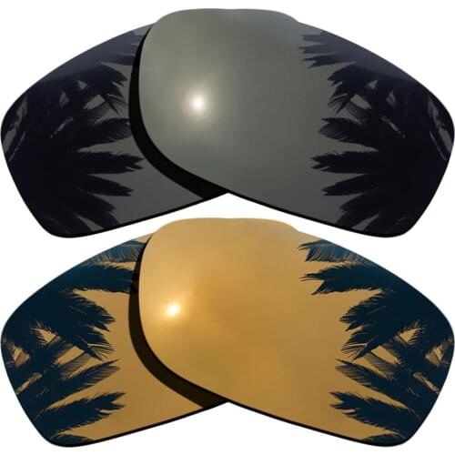Black & Bronze Gold Mirrored Polarized Replacement Lenses for Fives Squared Frame 100% UVA & UVB