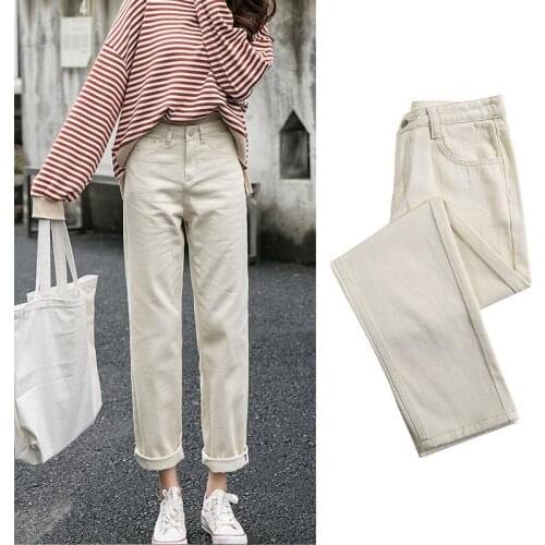 Casual Straight Pants Mom Women Jeans Loose Streetwear Feamle Spring High Waist Loose Comfortable Wide leg Jeans
