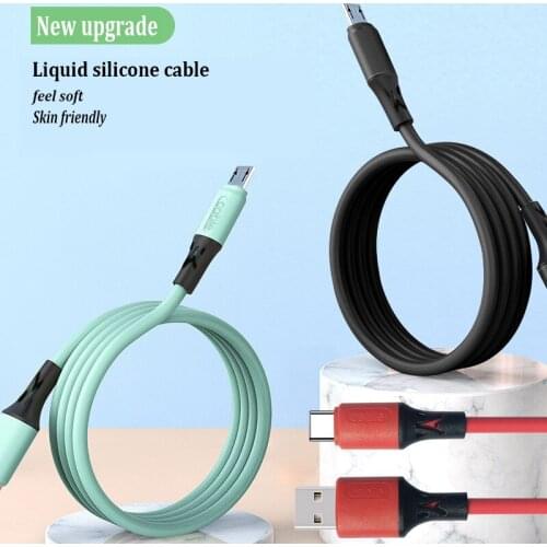 CatXaa 1.2m Green Liquid Silicone Type-C Cable Fast Charging Data Micro USB Adapter PowerBank Wire for HUAWEI Cellphone