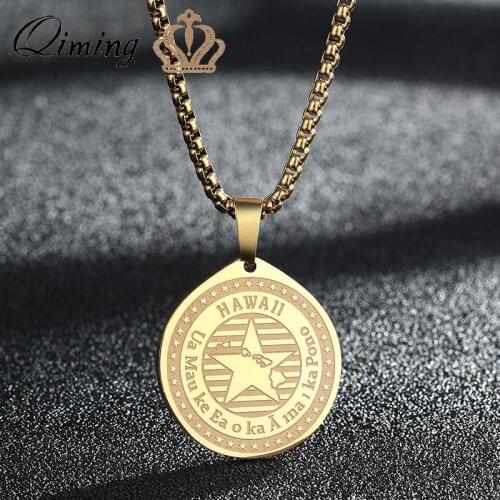 American States Collection Hawaii Women Necklace State Of Florida FL Pendant Personal Pendant Stainless Steel Jewelry