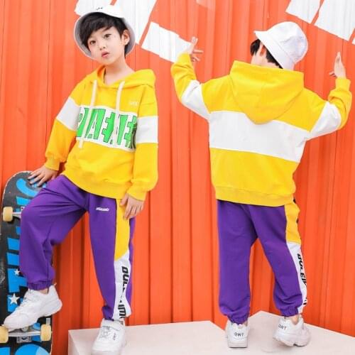 Ballroom Dancing Costume for Girls Boy Dance Clothes Wear Kid Hip Hop Hoodies Clothing Casual Shirt Sweatshirt Tops Jogger Pants