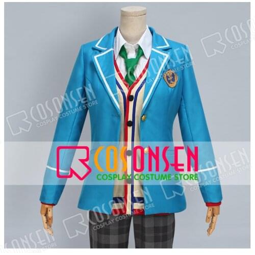 COSPLAYONSEN Ensemble Stars Nazuna Nito Beige CardiganJacket Cosplay Costume blue full set all size