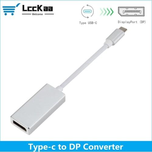 LccKaa USB C USB 3.1 Type C to DP Display Port Converter Cable 4K 30HZ 1080P 60HZ Video Cord Adapter for Macbook Air 12