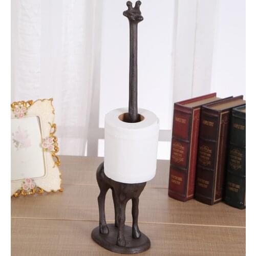 Foundry Iron Giraffe Bathroom Tissue Holder Decorative Metal African Wild Animal Toilet Paper Dispenser Daily Necessity Supplies