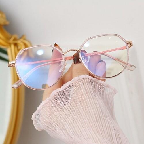 TR90 Big Face Frame Metal Anti Blue Light Blocking Glasses Women Computer UV Round Eyewear Blocking Glasses Optical Spectacle
