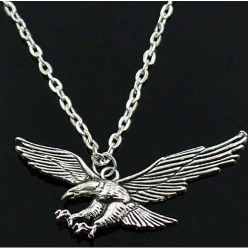 New Fashion Hawk Eagle Pendants Round Cross Chain Short Long Mens Womens Silver Color Necklace Jewelry Gift