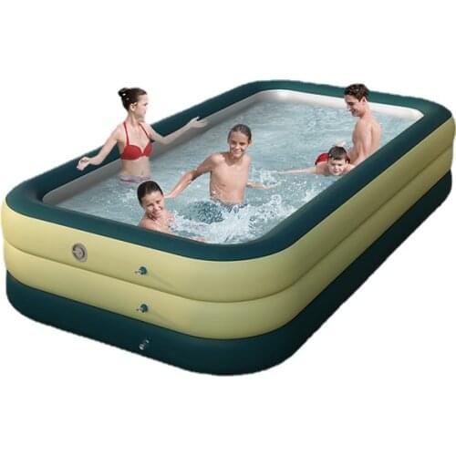 Portable Folding Swimming Pool Square Large Garden Inflatable Swimming Pool Outdoor Shower Piscina Rectangular Home Pool BE50WC