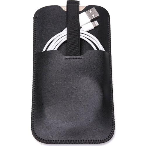 Luxury Ultrathin Microfiber Leather Sleeve Pouch Cover Data lines Pocket With Card Slots& For Samsung Galaxy S8 /S8 Plus