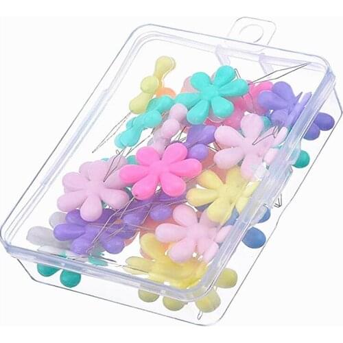 Easy Use Elderly Guide 1Box Mix Color Garment Sewing Accessory Needle Threader ABS Plastic/Alloy Copper Wire Flower Shape