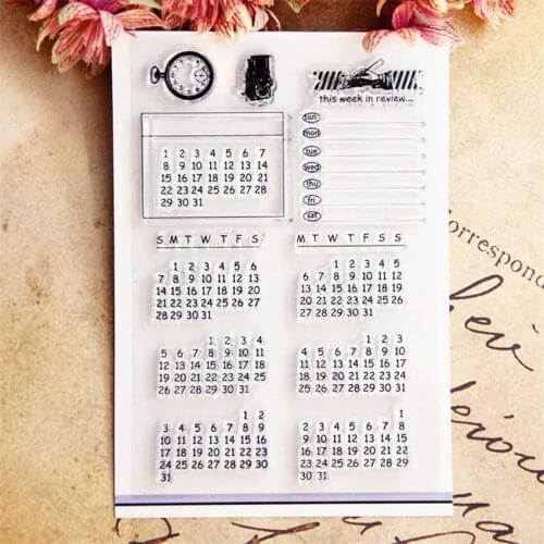 10x15cm calendar Transparent Clear Stamps Silicone Seals Roller Stamp DIY scrapbooking photo album/Card Making Easter