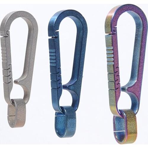 Heavy Duty TC4 Titanium Alloy Gear Key Chain Holder Side-Pushing Keyring Quick Release Hook Kit Carabiner