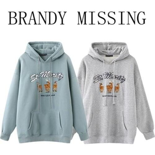 Oversized Girls Soft Cotton Hoodies 2021 Spring-autumn Fashion Ladies Fleece Pullovers Casual Women Vintage Embroidery uterwear