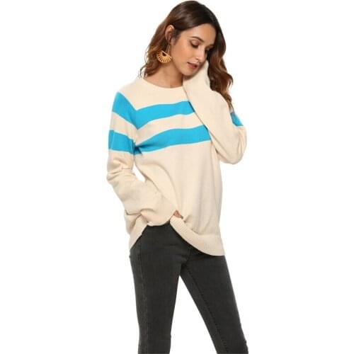 Long Sleeve O-neck Thin Knitted Pullovers Women Fashion Striped Vintage Office Lady Casual Streetwear Elegant Pullover Tops