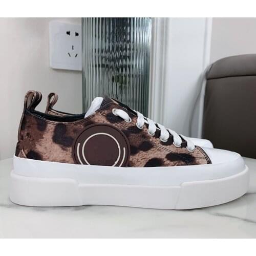 Luxury Fashion Designer Pumps Womens Shoes Genuine Leather Leopard Satin Printed Breathable Lace Up Flats Casual sneakers