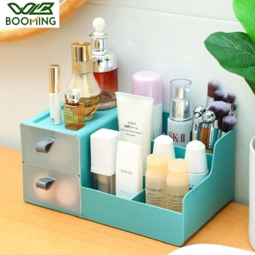 WBBOOMING Plastic Drawer Type Table Top Jewelry Skin Care Products Storage Rack Dust-proof Makeup Organizer Table Neat And Clean