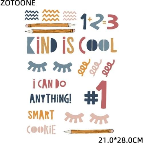 ZOTOONE I Can Do Anything Thermo Stickers Stripes on Clothes Printed DIY Parches Termoadhesivos Heat Transfers for On Clothes G