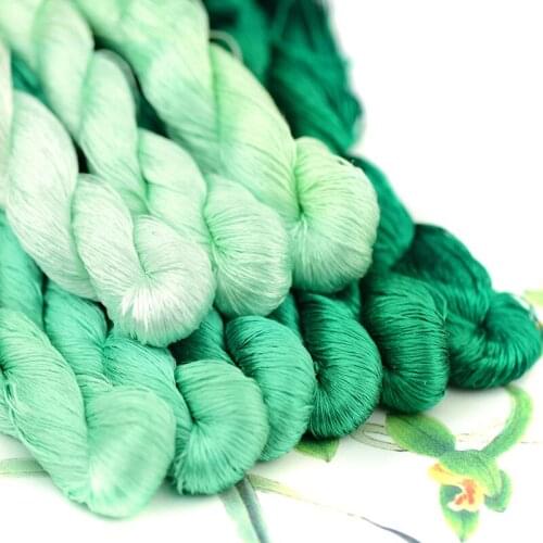 1pcs 100% silk thread hand embroidery embroider cross stitch 400m silk embroidery thread cyan series/9 pure colors