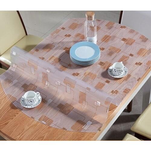 2018 plaid tablecloths waterproof oilproof table cover 1.5mm thick transparent kitchen table cover waterproof oil cloth placemat