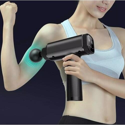 2021 Massager Vibration Fascial Gun LCD Low Noise USB Deep Tissue Muscle Massage Gun Relaxation Slimming Shaping Pain Relexing