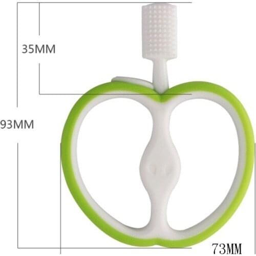 3 piece food grade silicone apple teether baby silicone solid tooth glue maternal baby baby supplies baby training toothbrush
