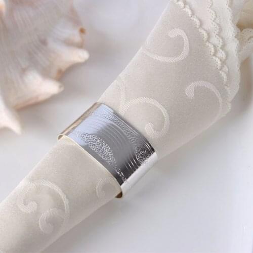 4pcs/lot New hotel model room silver staff ring napkin buckle napkin ring soft table decoration