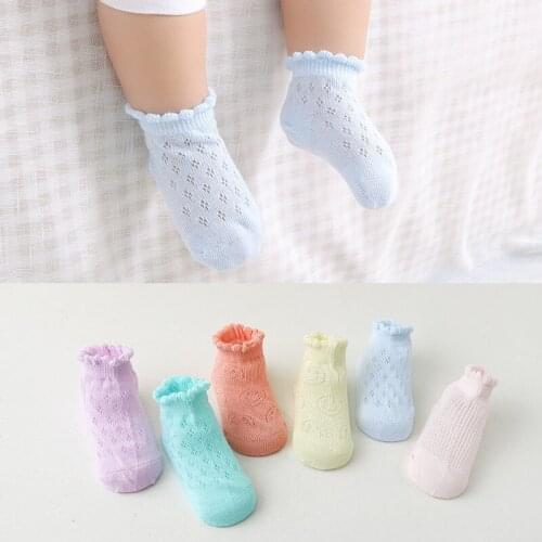 5 pairs Summer Baby Socks Newborn Mesh Thin Floor Socks for Girls Cotton Cartoon Infant Casual Boy Toddler boneless Soft Socks