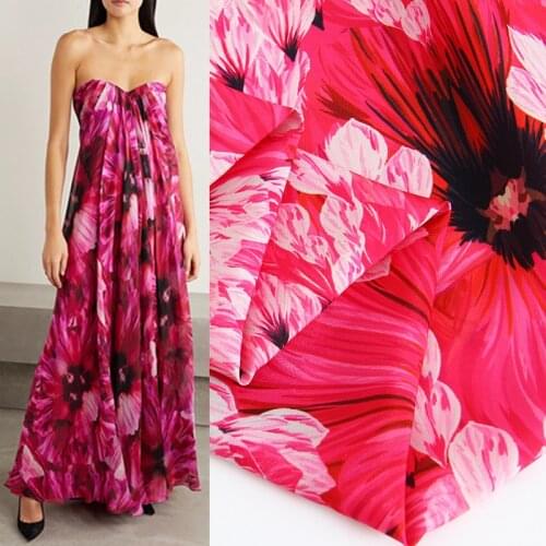 50x145cm Printed Crepe De Chine Polyester Fabric Cloth Factory Custom Material Dress Sewing Clothing Scarf Cotton Fabric