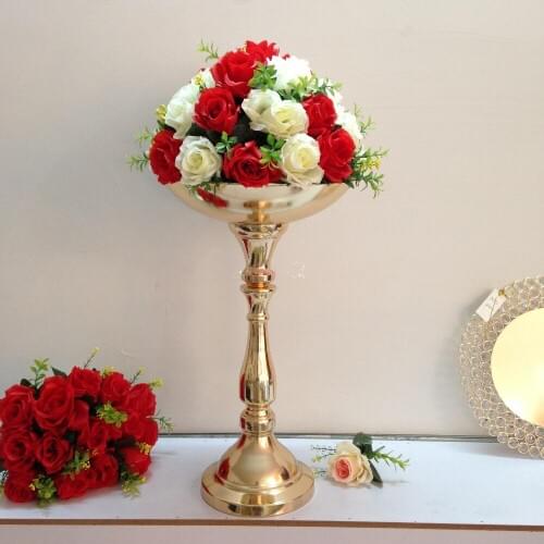 52cm Tall Silver Gold Wedding Flower Vase flower stand Table Centerpiece Wedding Decoration 10pcs/lot