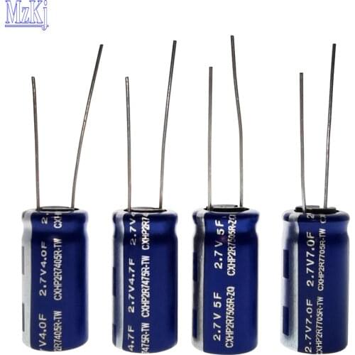 6PCS/Lot 2.7V New Original Taiwan CDA 4F 5F 7F Blue Super Capacitor 10X20MM