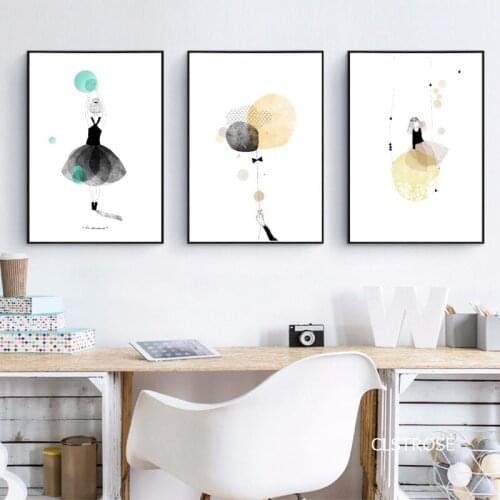 Abstract Contracted Ballet Dancer Nordic Modern Style Posters Art Canvas Pictures For Living Room Decorative Painting Unframed