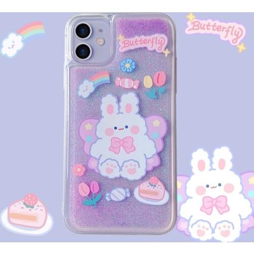 Glitter Quicksand Phone Case For iPhone 11 12 Pro Max SE2020 Cute Kawaii Phone Cover For iPhone X XR XS Max 7 8 Plus Soft Cover