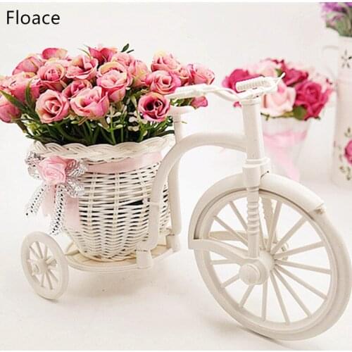 Floace 2017 Beautiful home decoration flower rattan car + artificial flowers set silk flower decorative Flowers