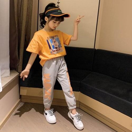 Children Suit 2020 Summer Fashion Cartoon Children Sports Two-piece Suit Korean Style Baby Clothes Teen Girl Summer Clothes Sets