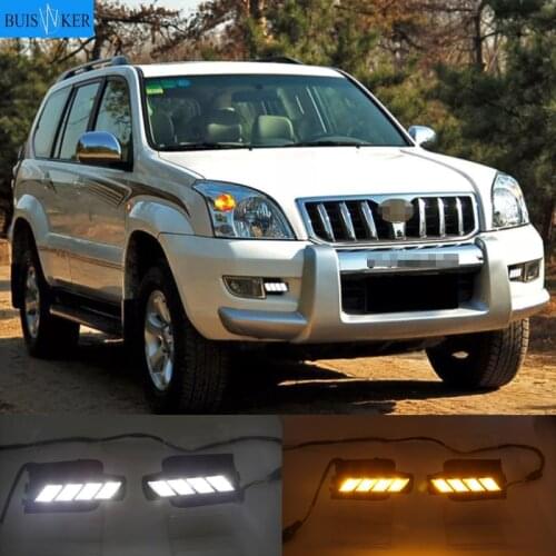 For Toyota Prado 120 FJ120 LC200 2003 - 2009 Dimming Style Relay Waterproof ABS 12V Car LED DRL LED Daytime Running Light
