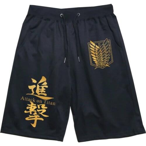Anime Attack on Titan Sports Sweat Breathable Pants Students Men Women Boys Girls Sports Short Pants Jogger Fitness Short Pants
