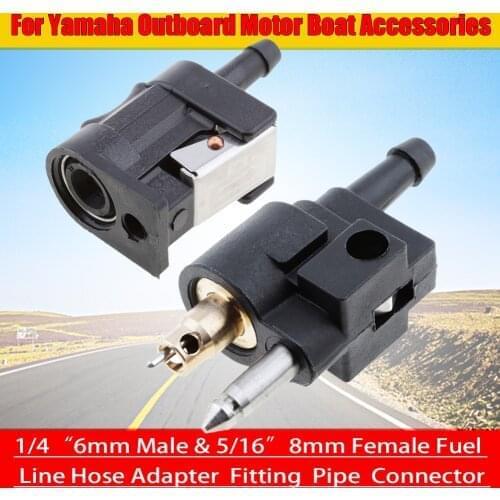 Fitting Pipe Connector for Yamaha Outboard Motor Boat Accessories 1/4 ″ 6mm Male & 5/16 ″ 8mm Female Fuel Line Hose Adapter