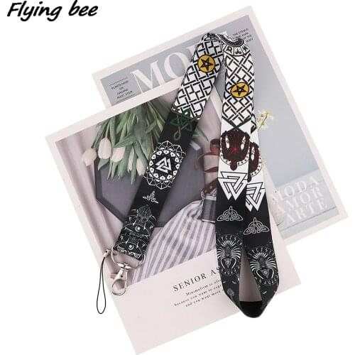 Flyingbee Cool Viking Pattern Lanyards Id Badge Holder Keychain ID Card Pass Gym Mobile Badge Holder Lanyard Key Holder X2016