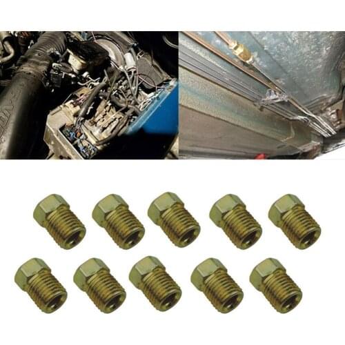 10pcs 10mm x 1mm Male Short Brake Pipe Screw Nuts for 3/16" Metric Braking Tubes Metal Brake Supplies for Haval